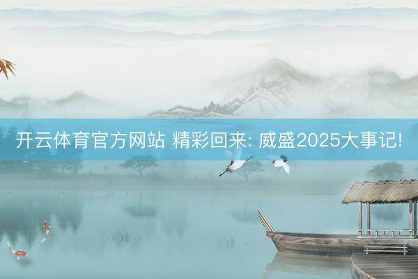 开云体育官方网站 精彩回来: 威盛2025大事记!