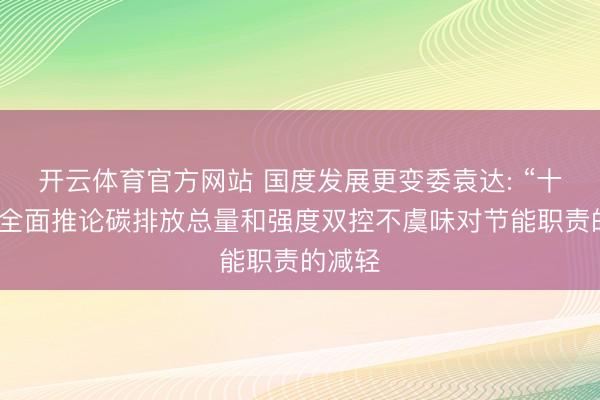 开云体育官方网站 国度发展更变委袁达: “十五五”全面推论碳排放总量和强度双控不虞味对节能职责的减轻