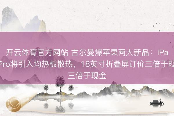 开云体育官方网站 古尔曼爆苹果两大新品：iPad Pro将引入均热板散热，18英寸折叠屏订价三倍于现金