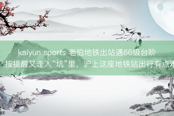kaiyun sports 老伯地铁出站遇66级台阶，按提醒又走入“坑”里，沪上这座地铁站出行有点难