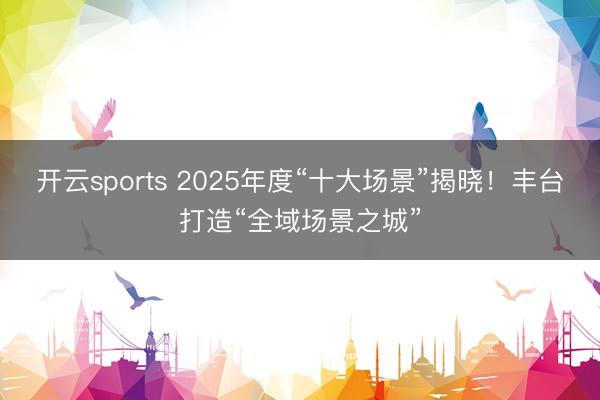 开云sports 2025年度“十大场景”揭晓！丰台打造“全域场景之城”