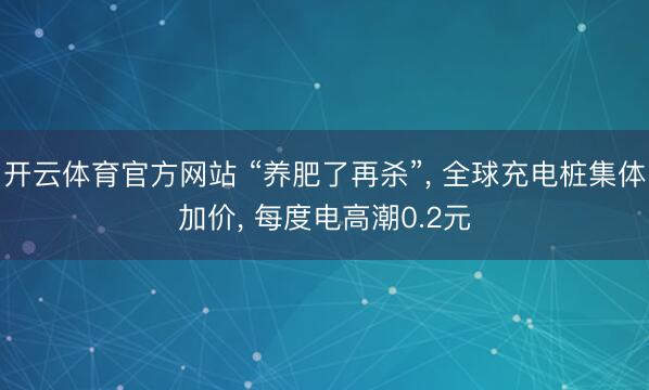 开云体育官方网站 “养肥了再杀”， 全球充电桩集体加价， 每度电高潮0.2元